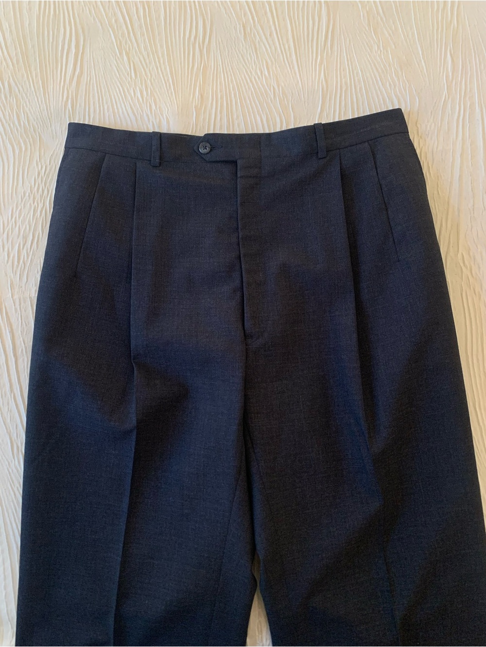 Vintage Nordstrom Charcoal Gray High Rise/Loose Fit 100% Wool Pants, size 36